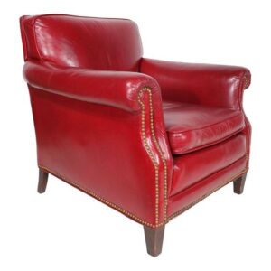 Leather Club Chair with Nailhead Trim