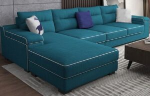 5 Seater Chaise Sofa Set with Cushions