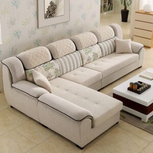 5 Seater Chaise Sofa Set with Cushions