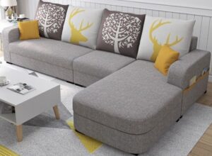 5 Seater Chaise Sofa Set with Cushions