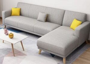 5 Seater Contemporary Fabric Chaise Sofa Set