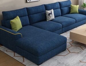 5 Seater Contemporary Fabric Chaise Sofa Set