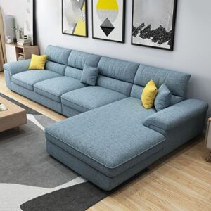 5 Seater Contemporary Fabric Chaise Sofa Set