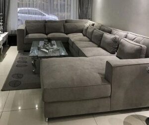 Plush Velvet U-Shaped Modular Sofa