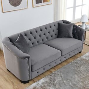 Chesterfield Sofa Set with Rolled Arms