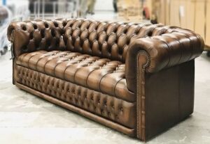 Classic Leather Chesterfield Sofa Set