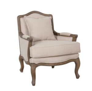 Traditional Bergere Accent Chair with Floral Upholstery