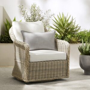 Bohemian Rattan Arm Chair with Cushions