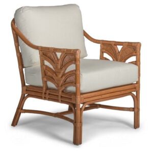 Bohemian Rattan Arm Chair with Cushions