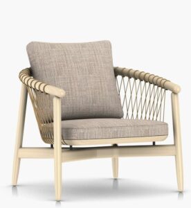 Bohemian Rattan Arm Chair with Cushions