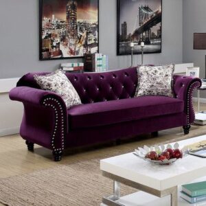 Chesterfield Loveseat with Rolled Arms