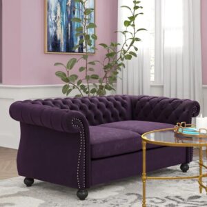 Chesterfield Loveseat with Rolled Arms
