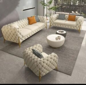 Chesterfield Sofa Set with Rolled Arms