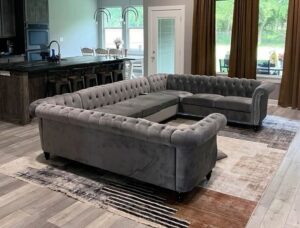 Classic Velvet U-Shaped chesterfield Sofa