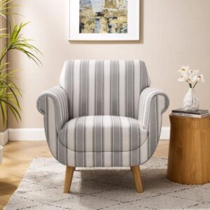 Coastal Style Striped Arm Chair