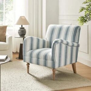 Coastal Style Striped Arm Chair