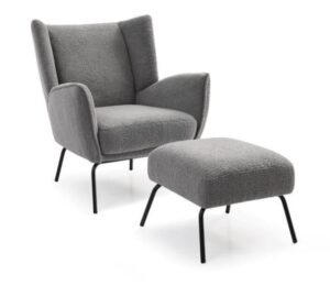Contemporary Swivel Arm Chair with Ottoman