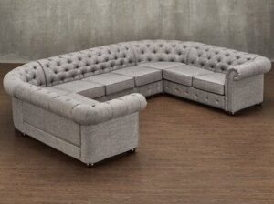 Contemporary U-Shaped Sectional with Built-In Storage