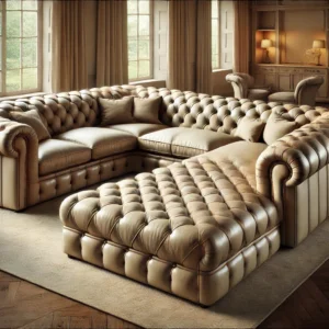 Leather Chesterfield U-Shaped Sectional