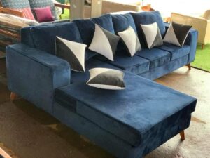 Tufted Velvet Chaise Sofa Set
