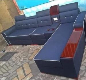 Tufted Velvet Chaise Sofa Set