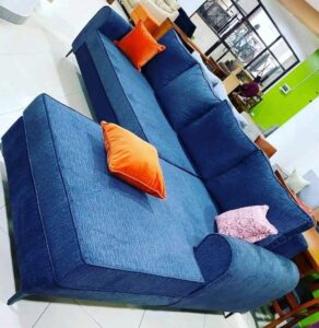 Tufted Velvet Chaise Sofa Set