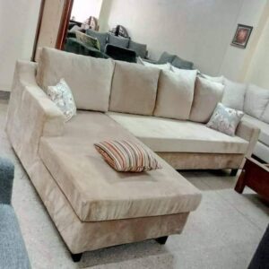 Tufted Velvet Chaise Sofa Set