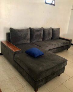 Tufted Velvet Chaise Sofa Set