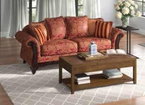 Floral Print Camelback Sofa for Vintage Flair