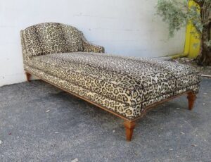 Floral Print Fabric Chaise Lounge