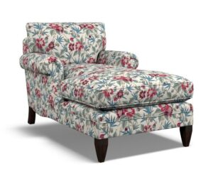 Floral Print Fabric Chaise Lounge
