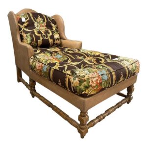 Floral Print Fabric Chaise Lounge