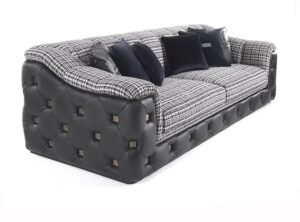 Royal Blue Velvet Chesterfield Settee