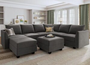 High-Back U-Shaped Modular Sofa