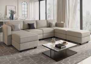 High-Back U-Shaped Modular Sofa