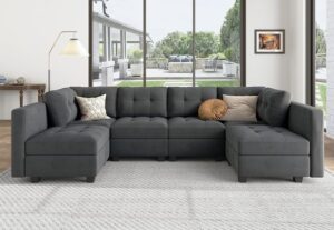 High-Back U-Shaped Modular Sofa