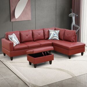 Leather Chaise Sofa Set with Ottoman 1.jpg