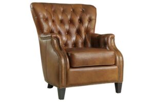 Leather Club Chair with Nailhead Trim