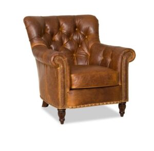 Leather Club Chair with Nailhead Trim