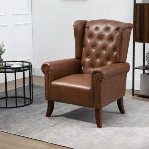 Leather Club Chair with Nailhead Trim