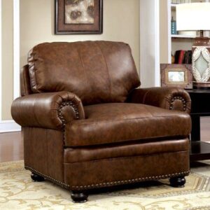 Leather Upholstered Classic Club Chair