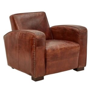 Leather Upholstered Classic Club Chair