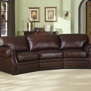Leather Upholstered Conversation Sofaset