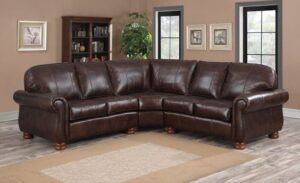 Leather Upholstered Conversation Sofaset