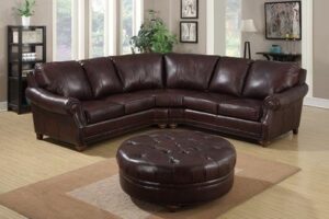 Leather Upholstered Conversation Sofaset