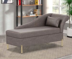 Microfiber Chaise Lounge with Storage