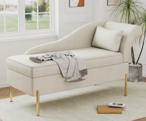 Microfiber Chaise Lounge with Storage