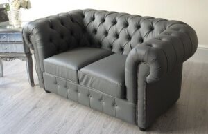 Modern 2-Seater Chesterfield with Nailhead Trim 1
