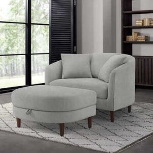 Modern Swivel Club Chair with Ottoman