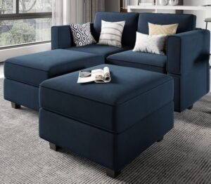 Modular Chaise Sofa Set with Adjustable Backrests